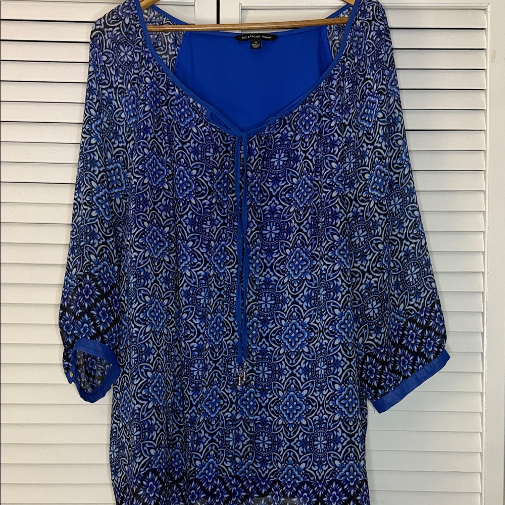 Zac & Rachel Blue Geometric Blouse